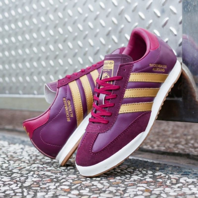 ADIDAS BECKENBAUER ALLROUND MAROON GOLD ORIGINAL SNEAKERS PRIA