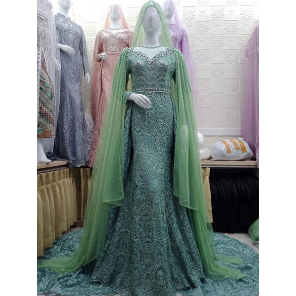 GAUN PENGANTIN BALERO | GAUN JUBAH|BAJU WEDDING BEREKOR | GAUN MEWAH PAYETAN | BAJU PENGANTIN MODERN