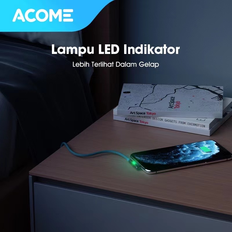 Kabel Data Gaming LIGHTNING ACOME AWL010S Fast Charging 2.4A Garansi 1 Tahun