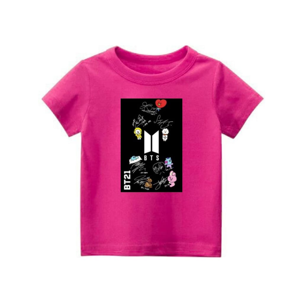 Hzl_outfit Baju Kaos Anak Anak BT21 Print Table/Kaos Anak Bayar Ditempat