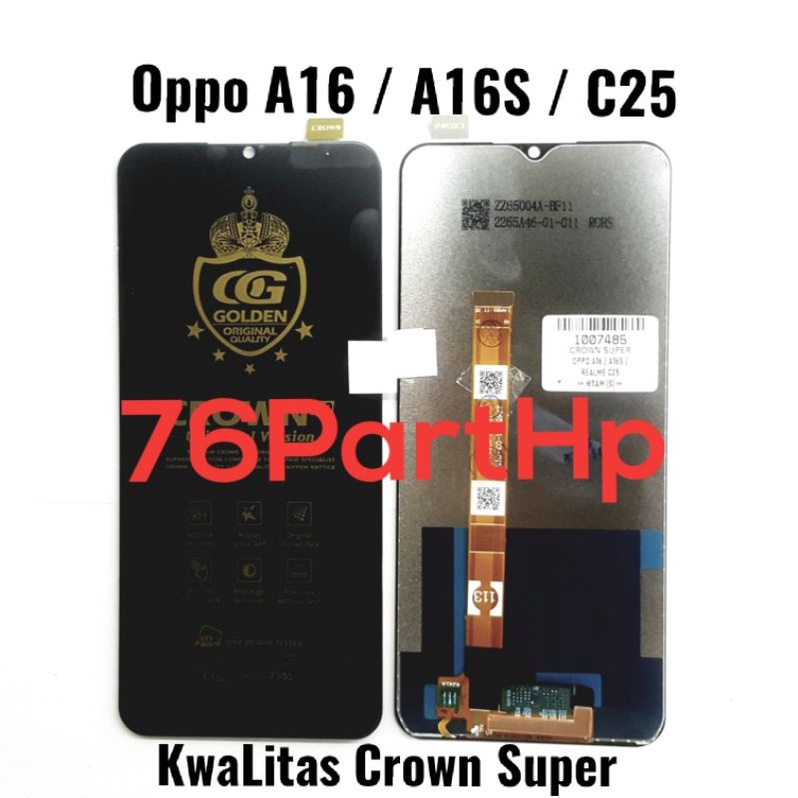 Lcd touchscreen Fullset kwalitas Crown super Oppo A16 - Hitam