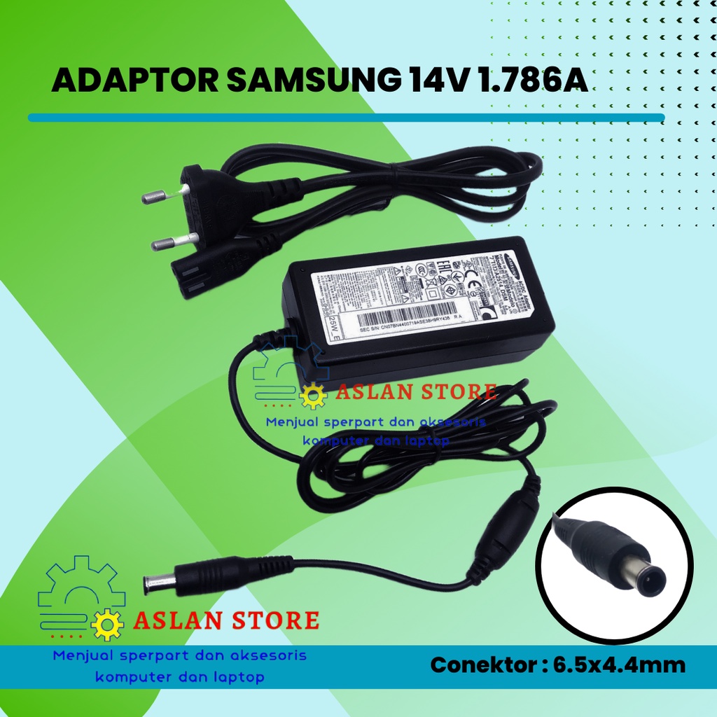 14V 1.786A 25w Adaptor TV samsung Charger LED LCD TV LAPTOP MONITOR SAMSUNG 14V 1.786A 25w Original