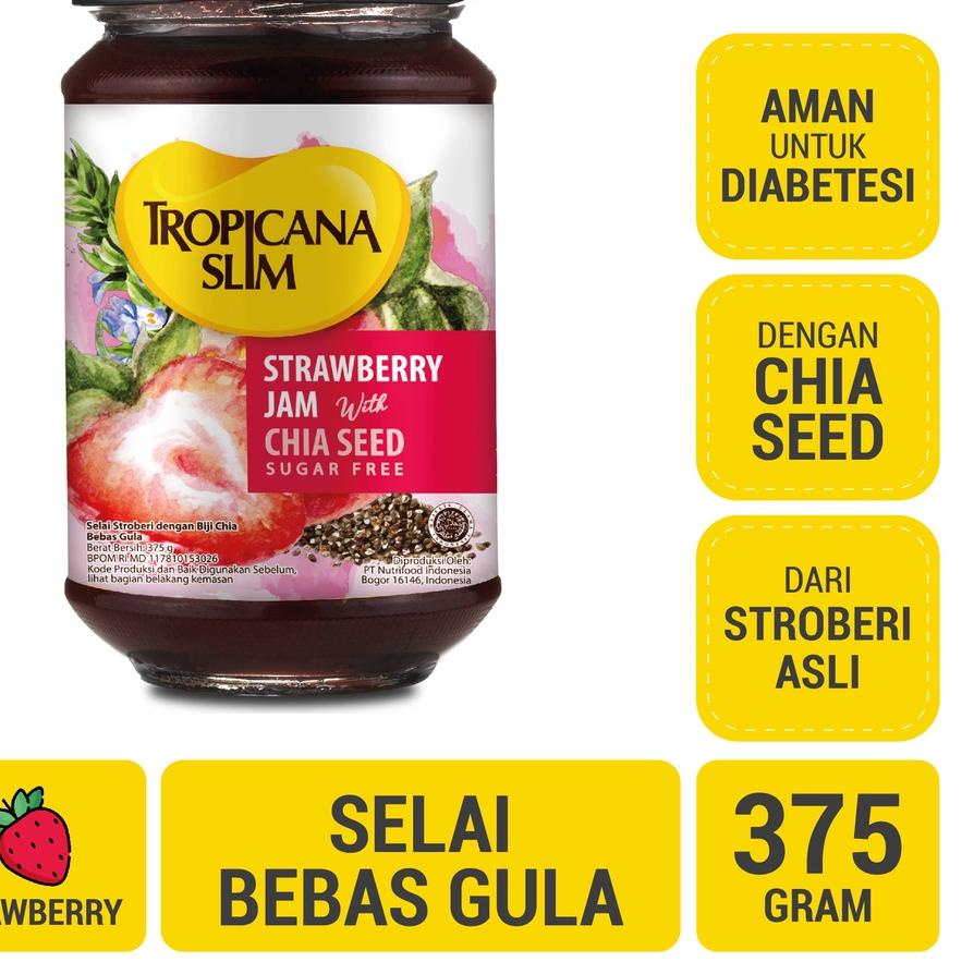 

HARGA GROSIR Tropicana Slim Strawberry Jam 375 g - Selai Stroberi Bebas Gula buruan
