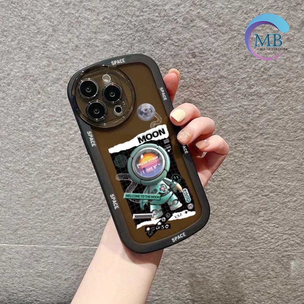 SS135 SOFTCASE MOTIF SPACE MOON FOR IPHONE 7 8 7+ 8+ X XS XR XS MAX 11 12 13 14 PRO MAX MB4257