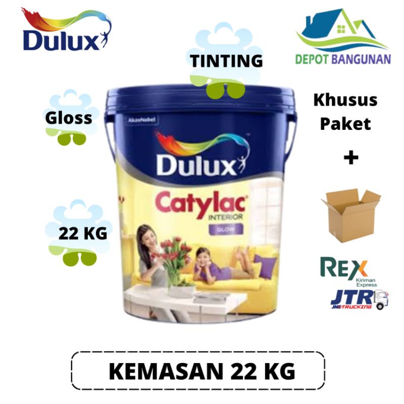 Cat Tembok Dulux Catylac Glow Cat Plafon Tinting Dulux Catylac Glow Interior 22 KG PAKET