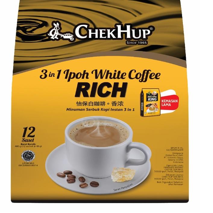 

idXx4X8 Chek Hup 3 in 1 Ipoh White Coffee King RICH 40gr x 12 BPOM RI