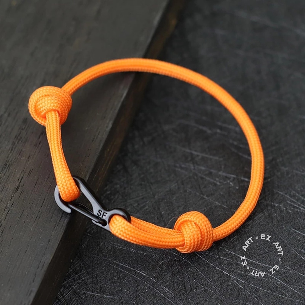 Gelang Tali Paracord Pengait Shakle Buckle Tipe B Simple Elegan Pria Wanita Warna Polos Motif Pendaki Gunung Survival