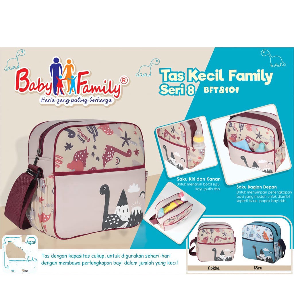 Baby Family Tas Kecil Bayi / Tas Perlengkapan Bayi Seri 8 Motif Dino