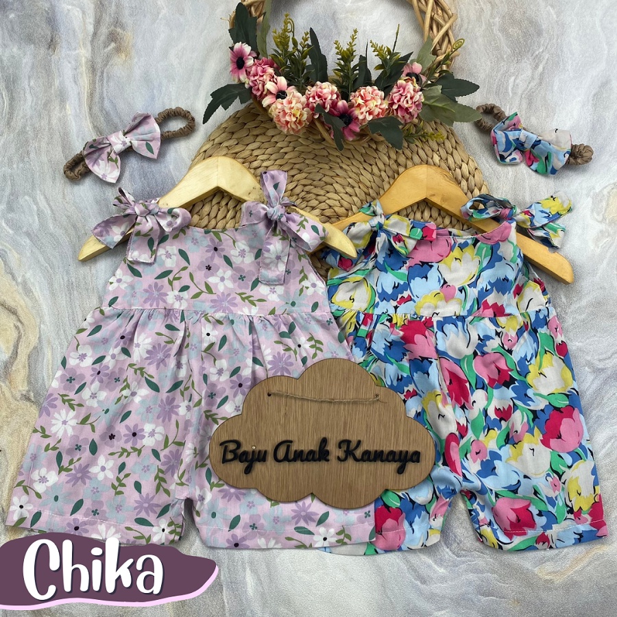 6-18 BLN JUMPSUIT BAYI TALI CHIKA BAJU BAYI PREREMPUAN FREE HEADBAND by BAJUANAKKANAYA