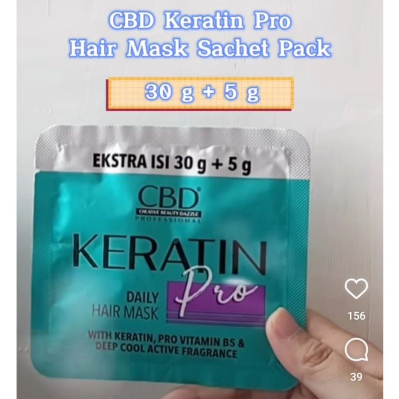 CBD Professional [SACHET] KERATIN PRO Daily HAIR MASK 30 + 5 gr sachet