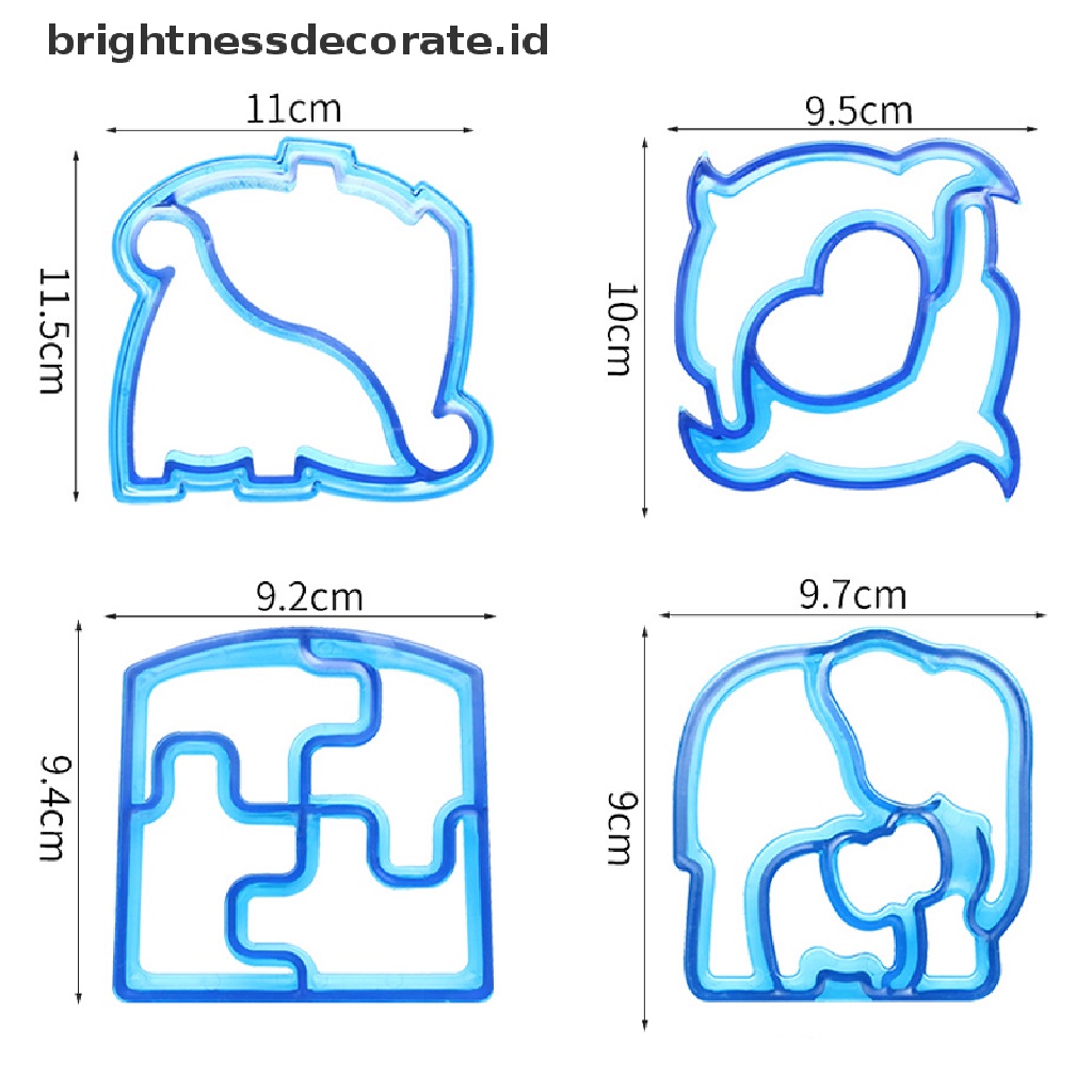 [Birth] Lunch DIY Sandwiches Cutter Cetakan Makanan Cutg Die Roti Biskuit Cetakan Tools [ID]