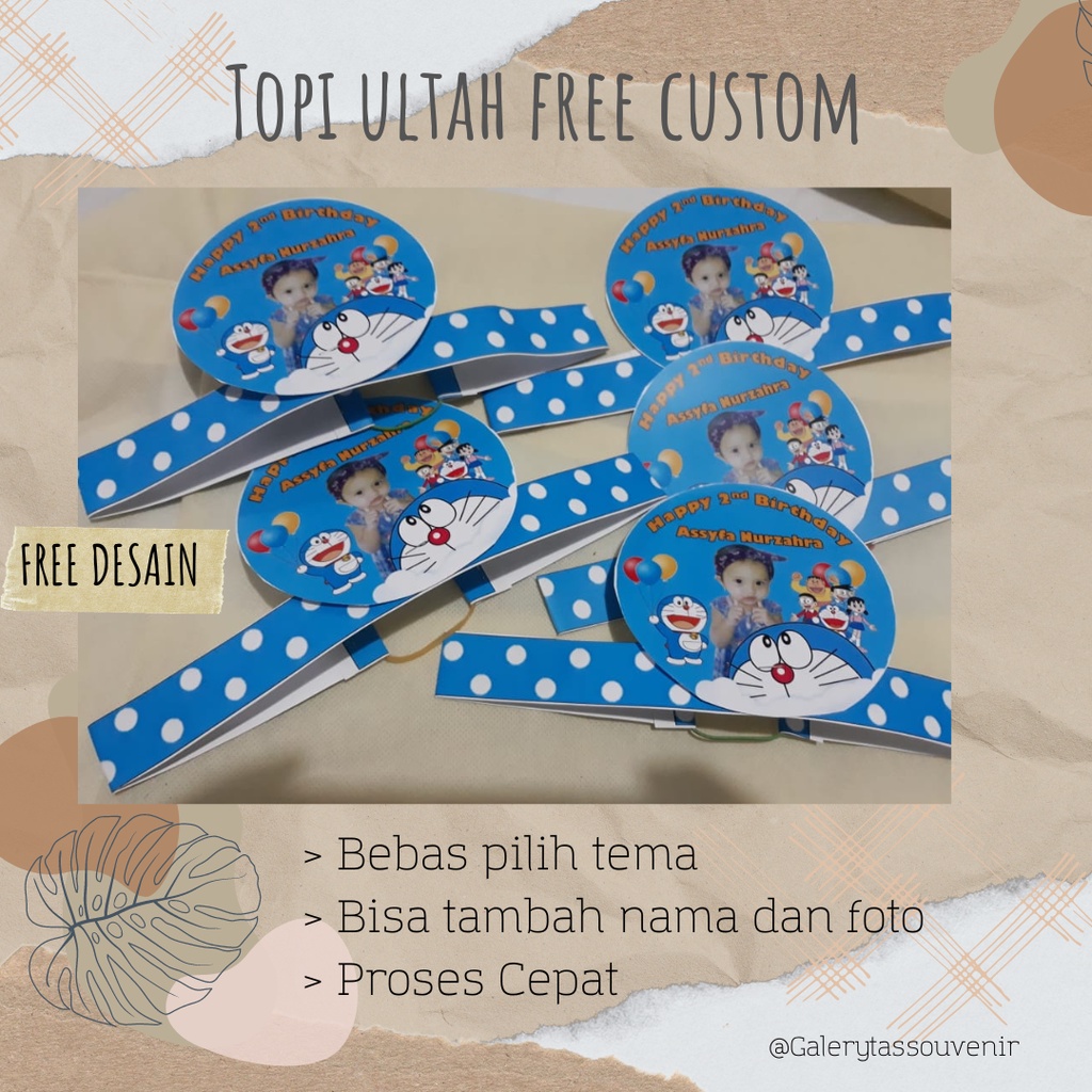 TOPI ULANG TAHUN / TOPI ULANG TAHUN COSTUM UNIK / TOPI ULTAH ANAK KARAKTER