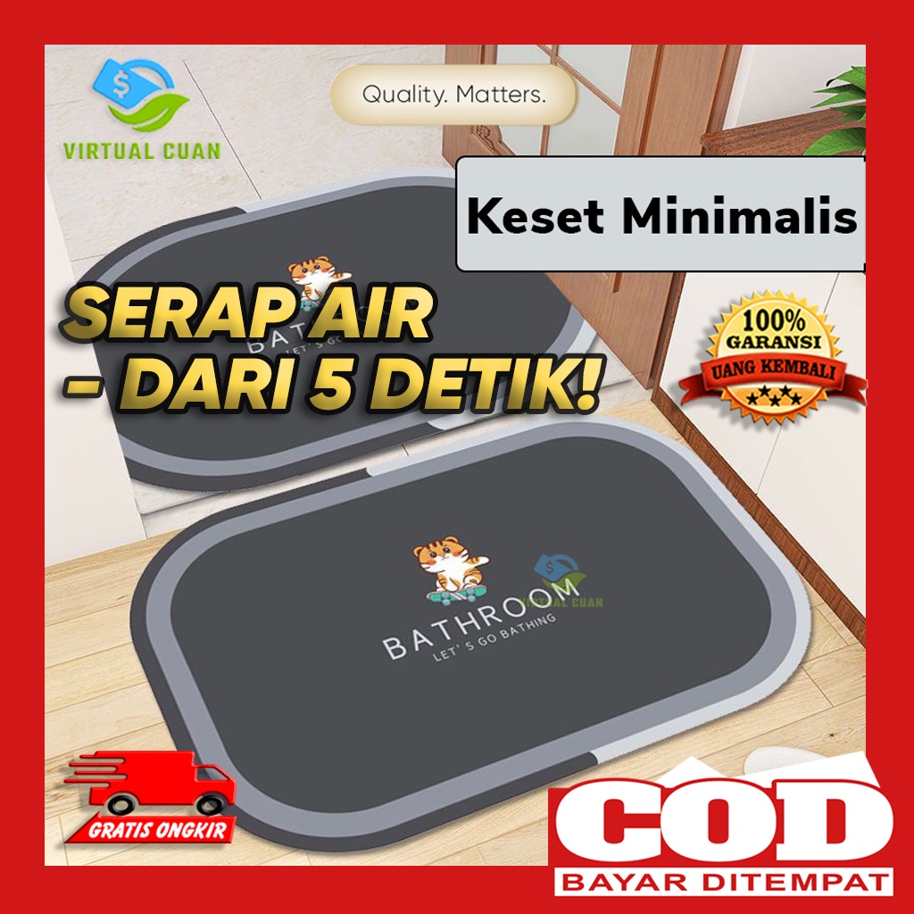 Keset Kaki Rumah E45-E46 Karpet Kamar Mandi Menyerap Air Cepat Bathroom Carpet Anti Slip