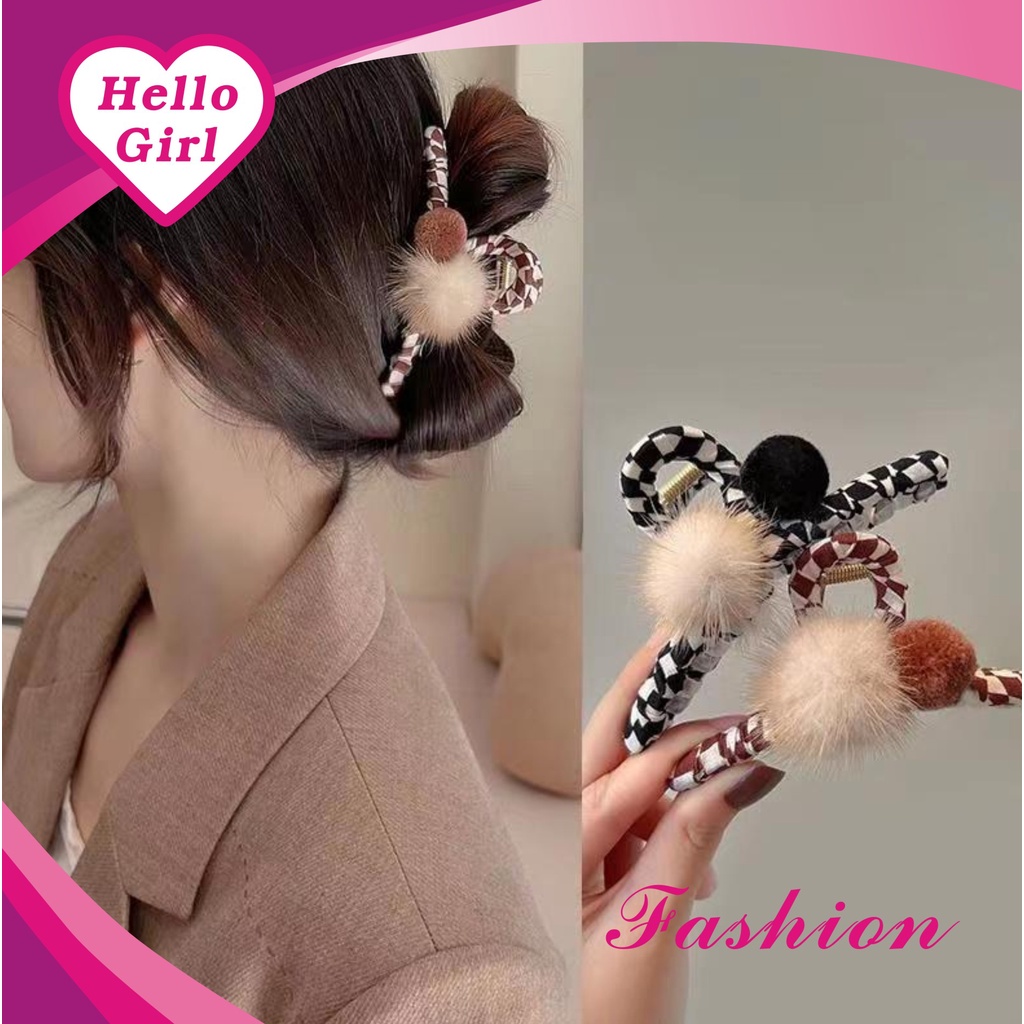 (Hello Girl) F04 Jepit Rambut Wanita Jepitan Wanita Motif Bunga Mutiara Import