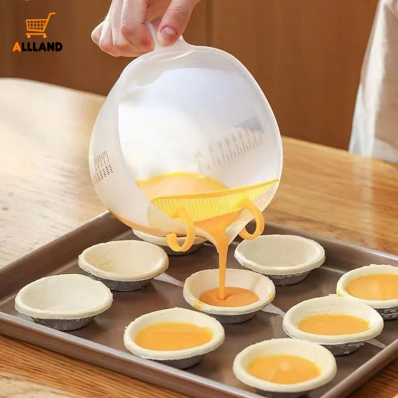 Gelas Pengocok Telur Bahan Plastik Transparan Dengan Skala/Built-in Filter Plate Egg Liquid Mangkok Ukur Aksesoris Dapur