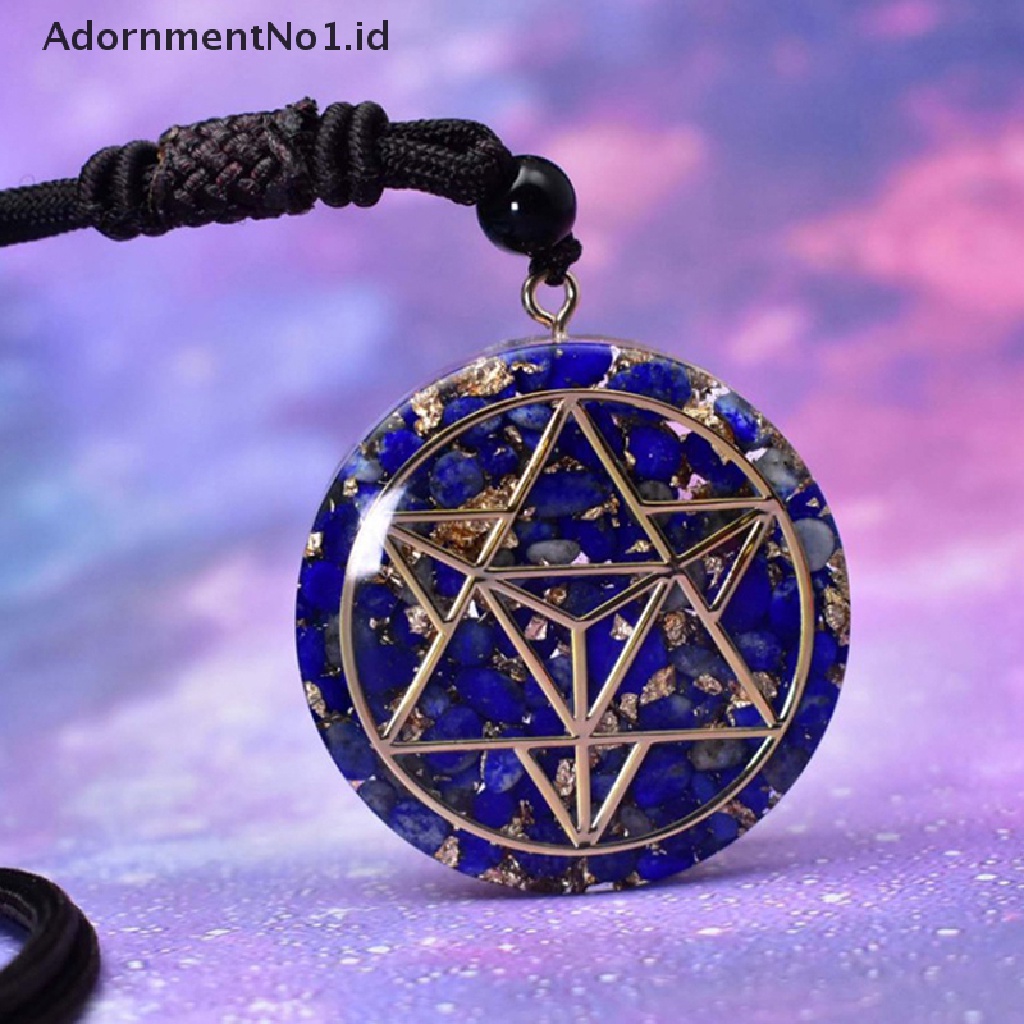 [AdornmentNo1] Baru Biru Orgonite Kristal Alami Tujuh Cakra Liontin Kalung Perhiasan Hadiah [ID]