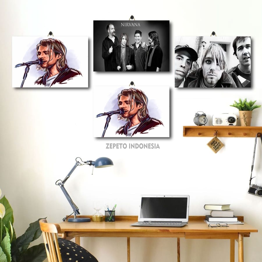 PAJANGAN KAMAR GAMING POSTER BAND NIRVANA 20X30 AISFQ/R2DCJ/ PAJANGAN KAMAR KAYU WALLPAPER BAND NIRV