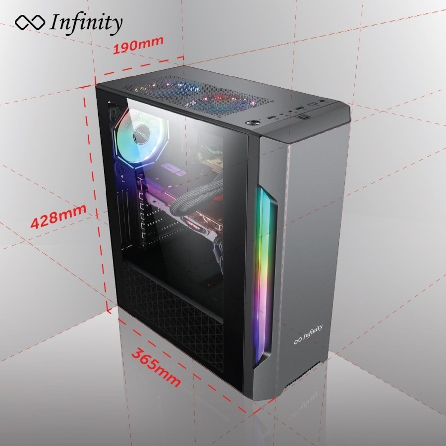 PC Case Gaming Infinity Flash V2 Include 1Fan RGB