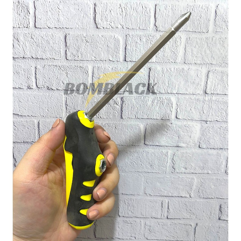 KENMASTER Obeng T Bolak Balik Plus Minus 4 inch 4 Fungsi Reversible Screwdriver 101707202