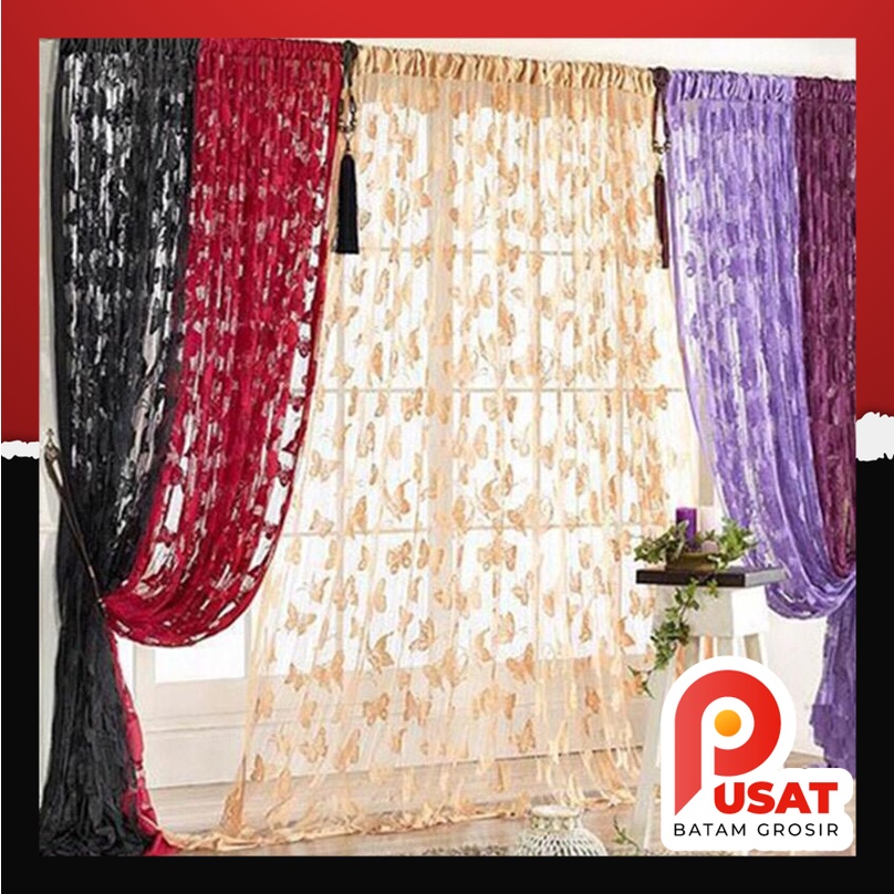 Pusat Batam Grosir - H262 Gorden Horden Pembatas Ruangan / Tirai Kupu Kupu Butterfly