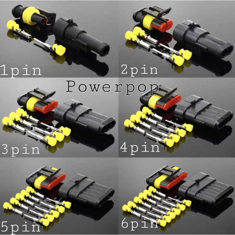 Connector waterproof 1 2 3 4 5 6 pin soket kabel anti air motor mobil / Konektor Kabel anti air