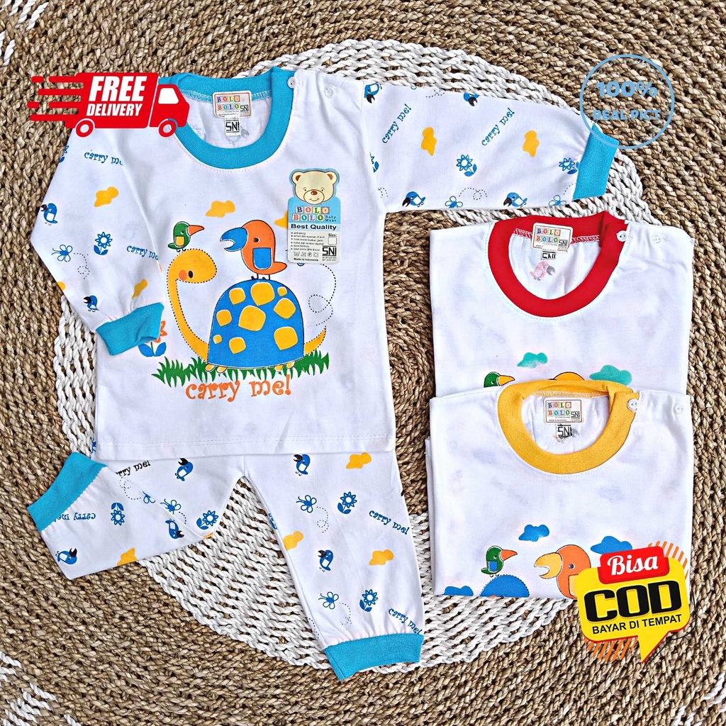 Setelan Baju Bayi Panjang 3 - 12 Bulan merk SNI BOLO - BOLO motif Kura - Kura