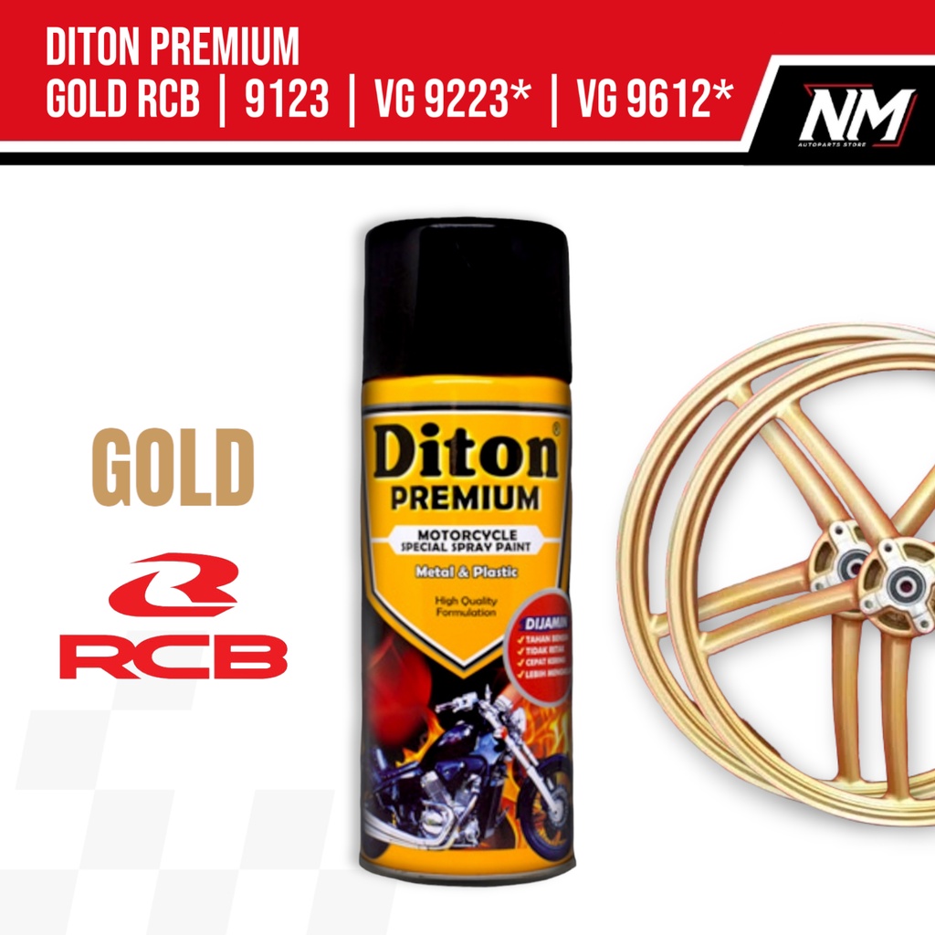 DITON Premium Gold RCB Cat Semprot Velg dan Engine Parts