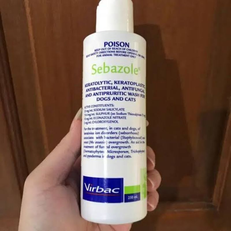 Sampo Jamur Sebazole 250ml - Shampo Jamur Kucing Anjing Virbac Sebazole