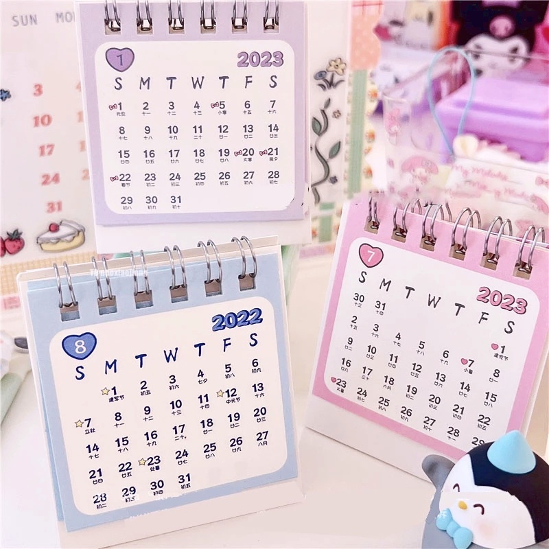 2023kalender Tahun Baru Kartun Lucu Kalender Meja Kreatif Sederhana Jam Dalam Kalender Compact And Comfortable Plan Book