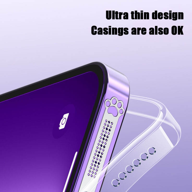 [Harga Grosir]Stiker Filter Debu Speaker Ponsel Desain Cakar Kucing Bahan Logam Untuk IPhine12 / 13 / 14 Series