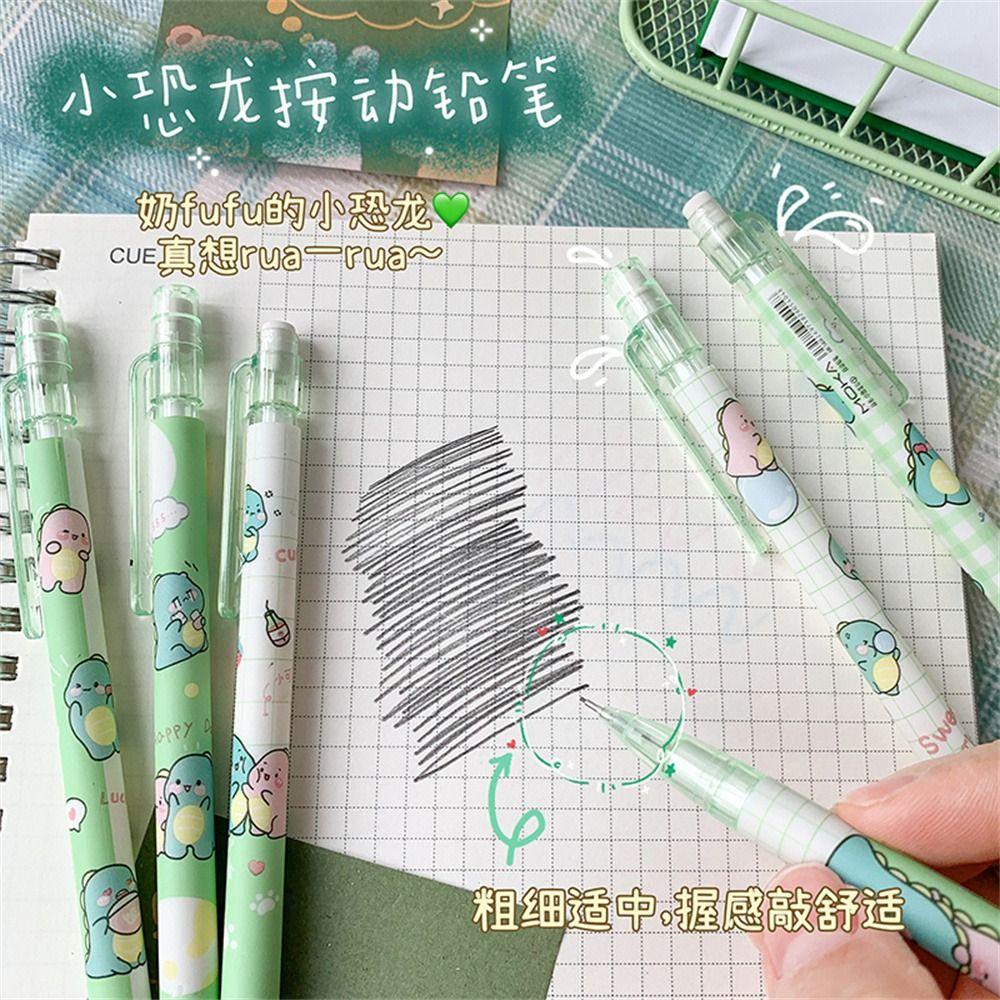 Agustinina Alat Tulis Pensil Mekanik Untuk Anak-Anak Dengan Eraser Kawaii Kartun Siswa Pensil Bergerak