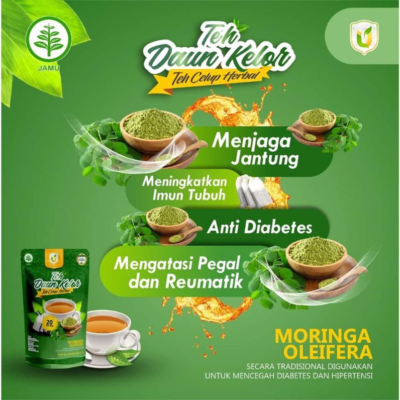 

Teh Celup Daun Kelor Usybah Anti Diabetes Asam Urat Pegal Linu