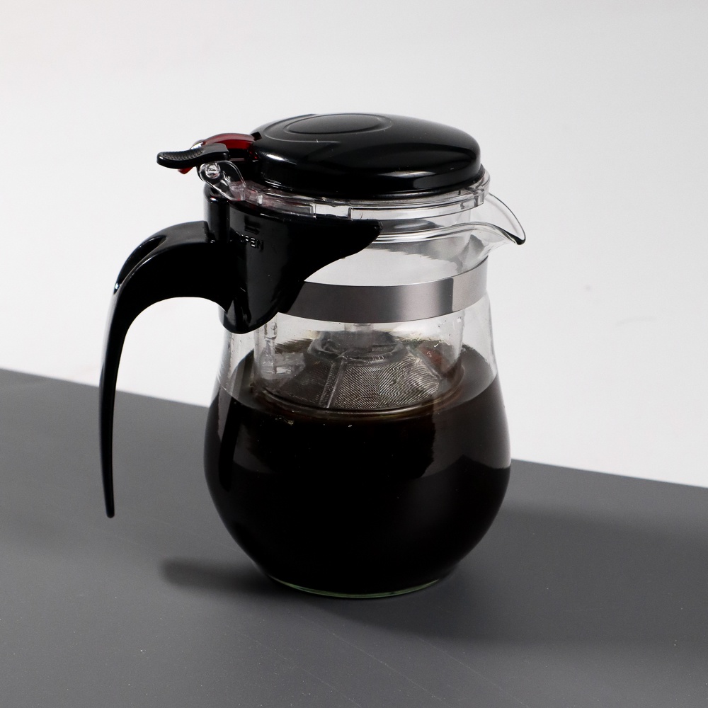 Teko Infuser Teh Gelas dan Saringan