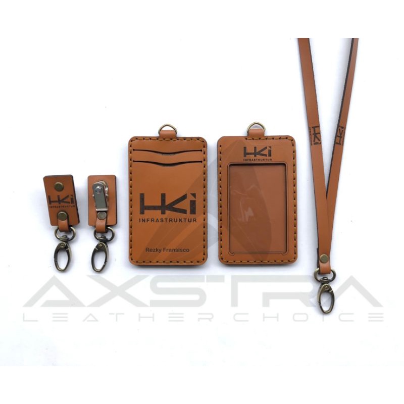 

lanyard Name Tag Kulit Id Card Holder Custom termurah