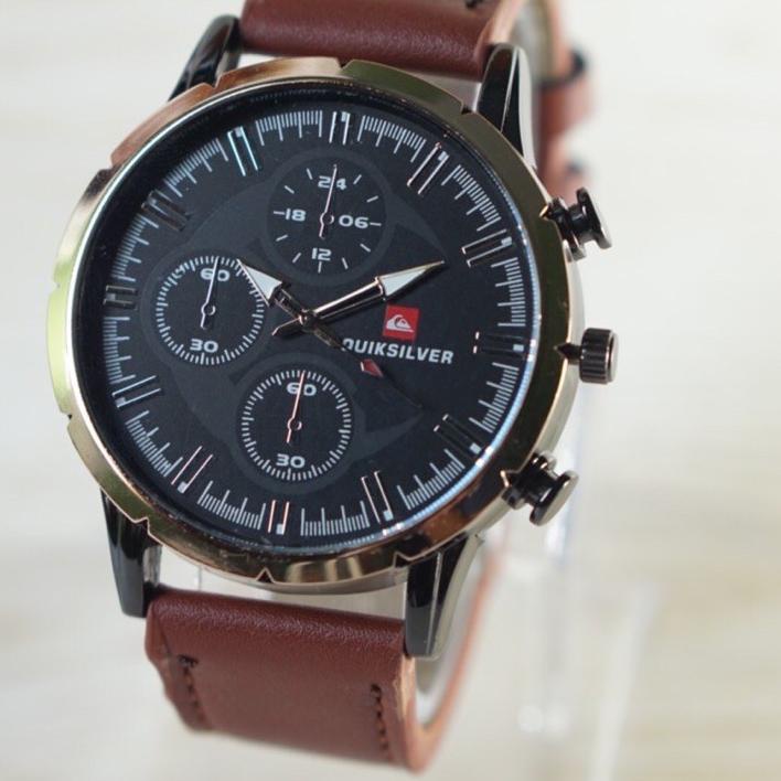 UHT234 DG JAM TANGAN PRIA CHRONO MURAH QS QUICKSILVER KULIT SPORT PREMIUM GROSIR MURAH ||||