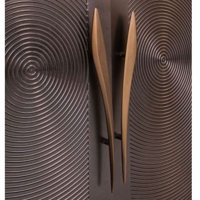 Handle Pintu Kuningan Gagang Pintu Motif Pedang 60 cm 2 pcs Coklat Dof