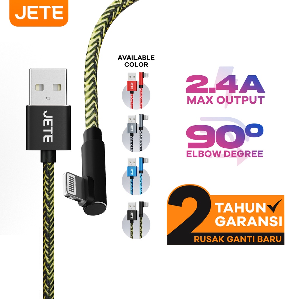 Kabel Data | Kabel USB | Kabel Iphone Lightning Fast Charging JETE CA1 - Original Garansi 2 Tahun