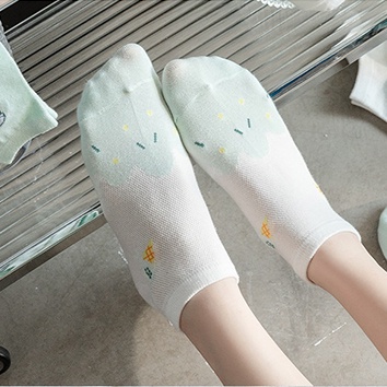 ⭐️𝐈𝐇𝐒 𝟕𝟔𝟖 𝐋𝐚𝐦𝐩𝐮𝐧𝐠⭐️Kaos Kaki Wanita Motif Ice Cream Kaos Kaki Es Krim Japanese Fashion Import