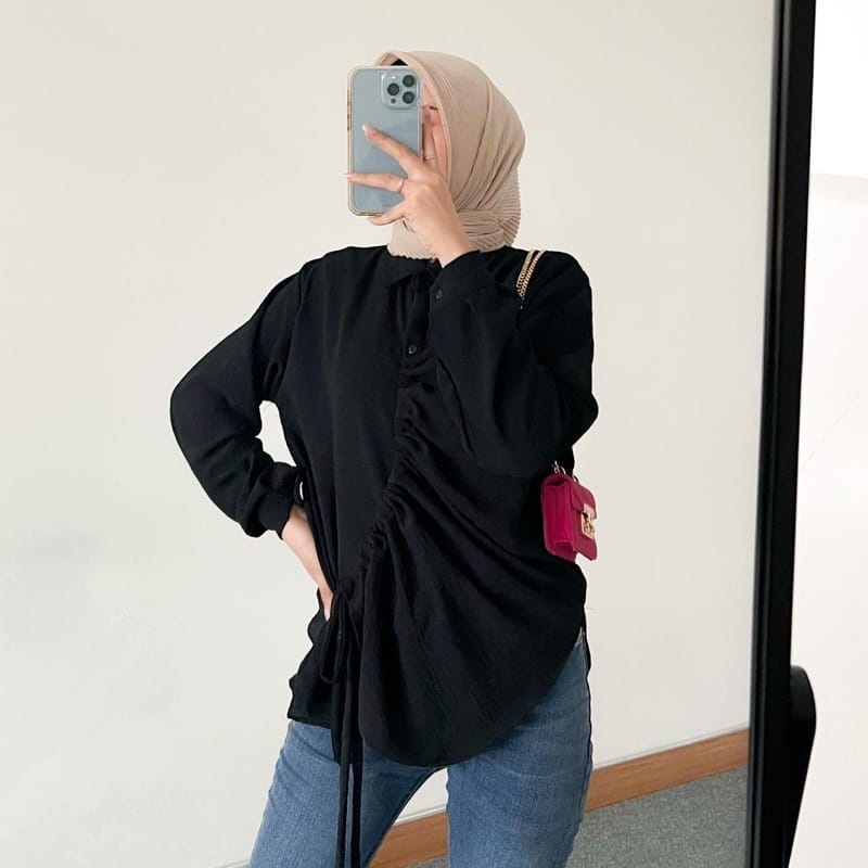 Blouse Crinkle Corla | Kemeja Blouse Serut / Kemeja Blouse Wanita