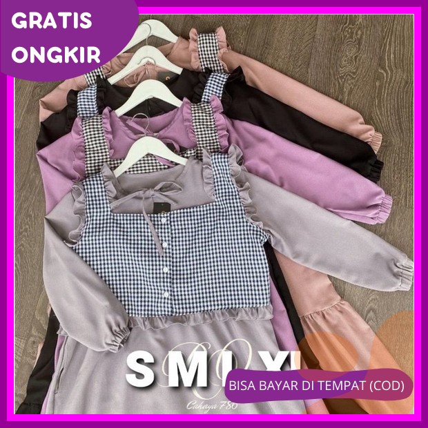 Bisa Cod' Gamis Kondangan Simple Elegan Mewah Maroko Dress Bahan Crinkle Aplikasi Bordir Gamis Dress