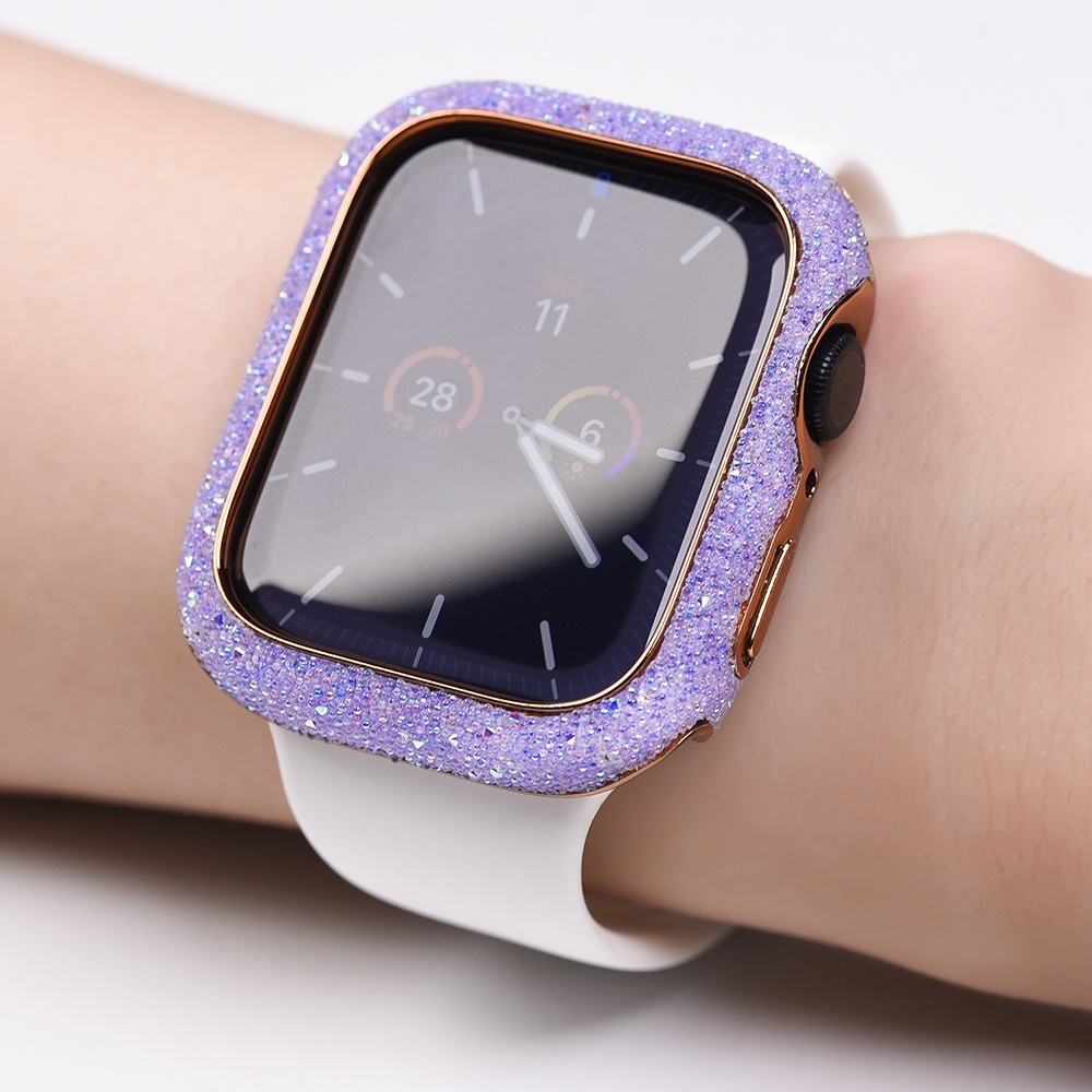 Diamond Case Untuk Apple Watch 45mm 41mm 44mm 40mm Bling Crystal Bumper Untuk Iwatch Series 8 7 4 5 6 Se