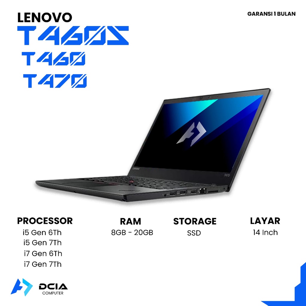 Lenovo ThinkPad T470S CORE I7 GEN7 T460 T470 T470S I5 MULUS BERGARANSI