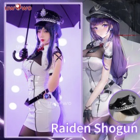 PRE-SALE UWOWO Genshin Impact Fanart: Raiden Shogun Ei Officer Uniform Baal Police Cosplay Costumes