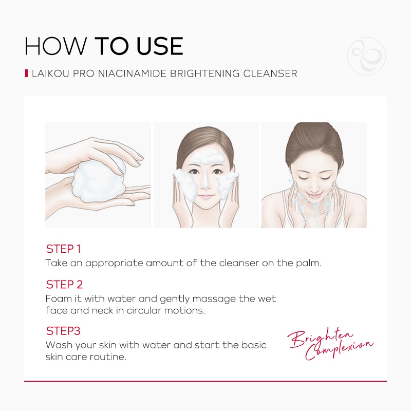 LAIKOU Pro 99.6% Niacinamide Pembersih Wajah PH Rendah Membersihkan Secara Mendalam Face Wash Memudarkan Melanin 50g