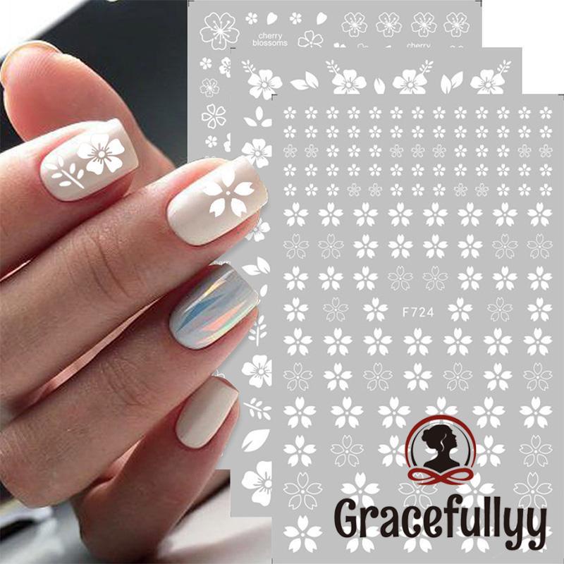 [COD]1 PCS Stiker Kuku 3D Ultra Tipis Bunga/Daun Motif Untuk Nail Art-GY