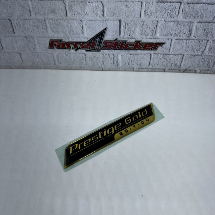 Sticker Emblem Stiker 3d PRESTIGE BLACK Edition Timbul - Gold