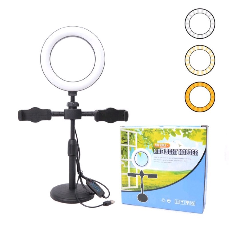 RING LIGHT HOLDER 2 IN 1 16CM - HOLDER HP STAND RING LIGHT SELFIE LAMP