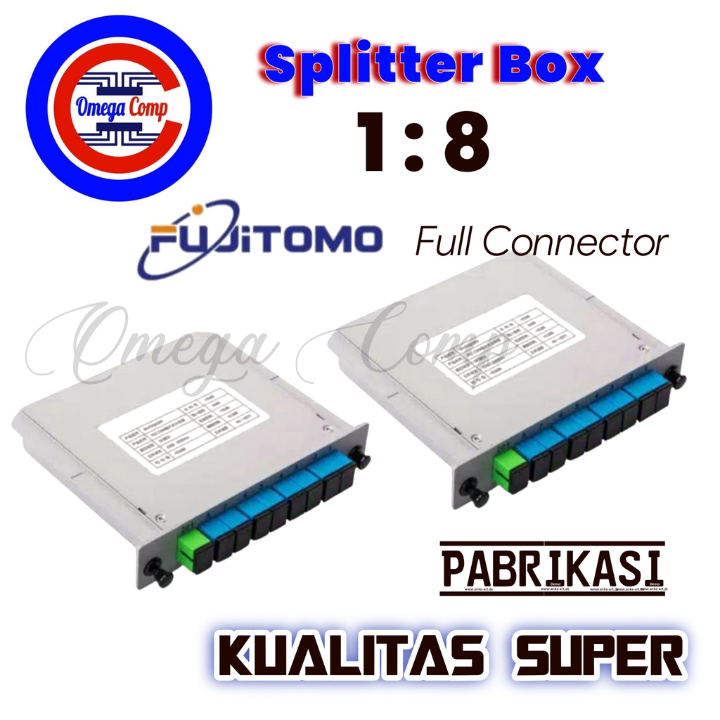 Pasive spliter fiber optik 1:8 box fujitomo