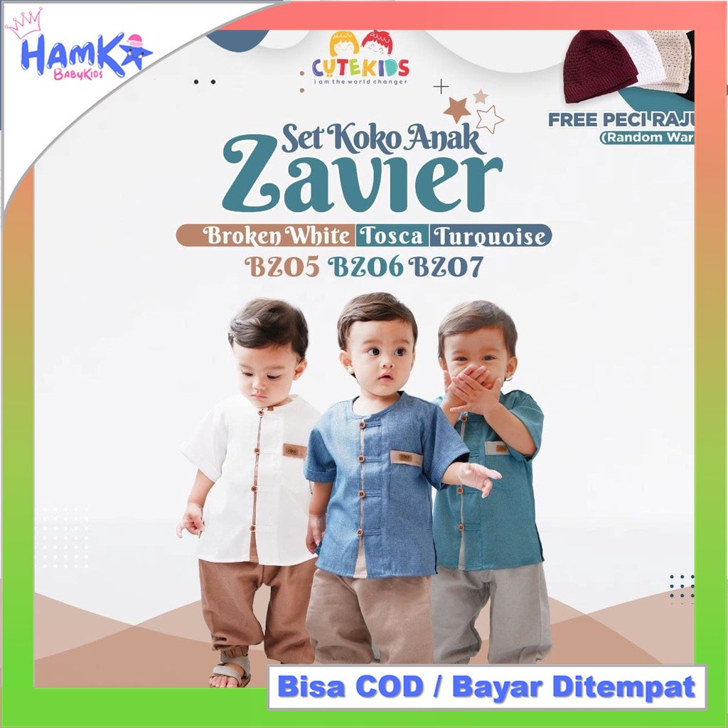 Setelan Baju Koko Anak Bayi Laki Laki Zavier 1 2 Tahun Muslim Bayi Laki Laki 6 12 Bulan 0 6 Bulan Set Peci Rajut