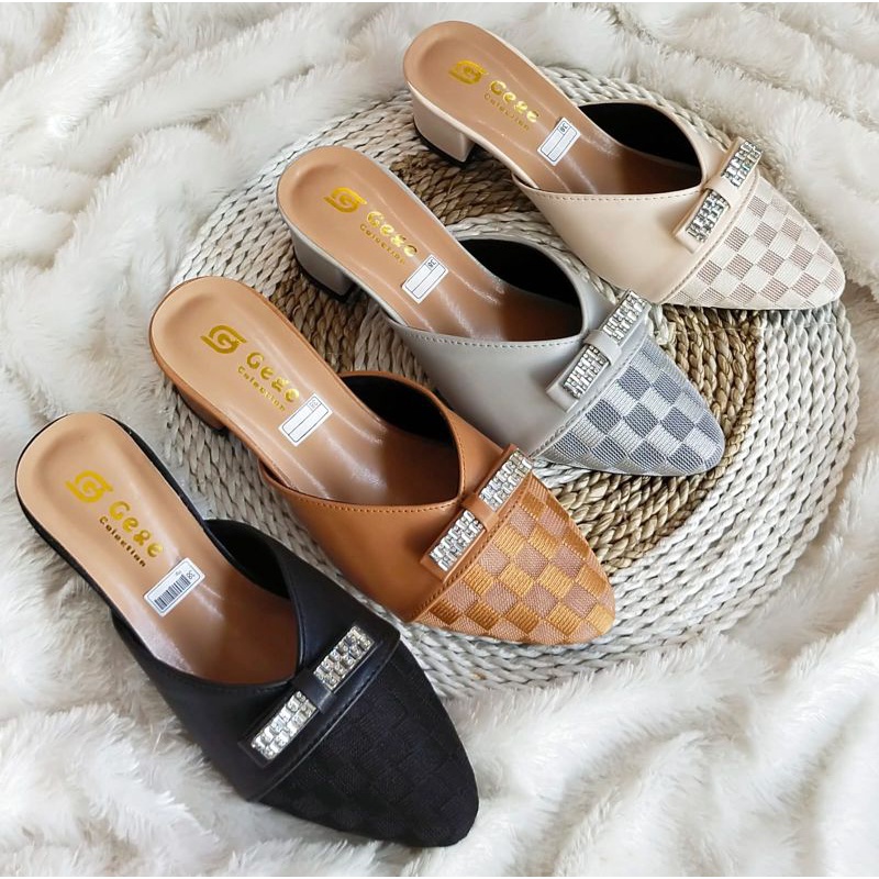 SANDAL KOKOP JALA PITA TUMPUK HAK TAHU 5CM